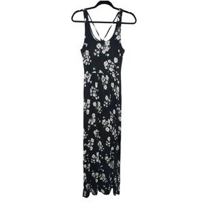 SO Black and White Floral Maxi Dress M